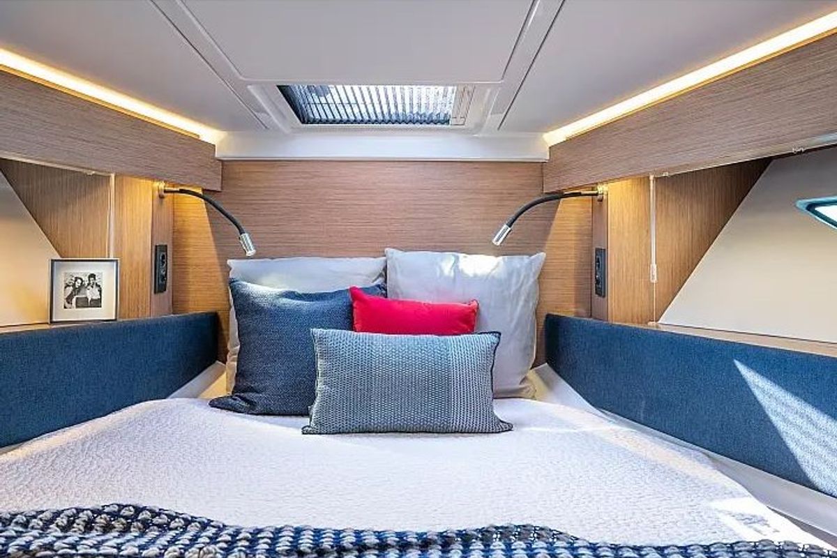 Cabin on Speed2, a Beneteau Gran Turismo 36 motorboat at Grad Pula, Croatia