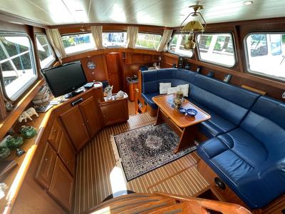 Salon of Impression, a De Drait Impression 42 motorboat at Akkrum, Netherlands