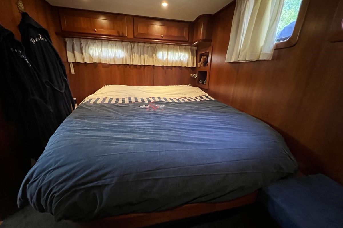 Cabin on Impression, a De Drait Impression 42 motorboat at Akkrum, Netherlands
