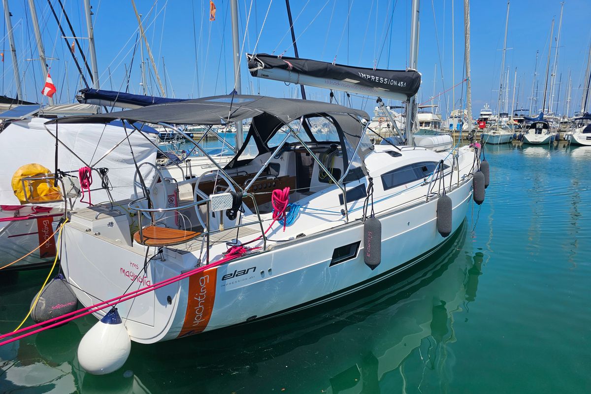 HMS Magnolia, a Elan Impression 45.1 sailboat at Izola / Isola, Slovenia