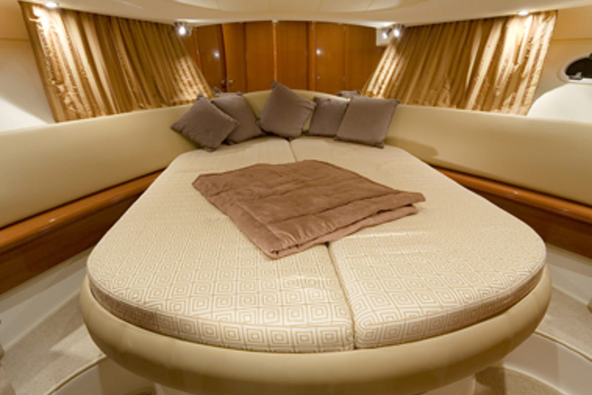 Cabin on Silver Fish, a Prestige 36 motorboat at Panaji, India
