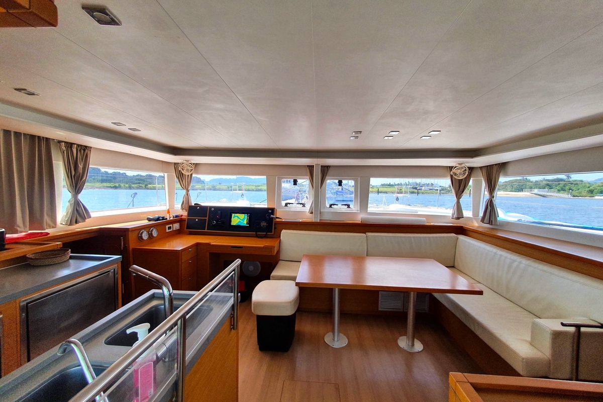 Salon of ArMarg, a Lagoon 450 Fly catamaran at Baan Salak Phet, Thailand