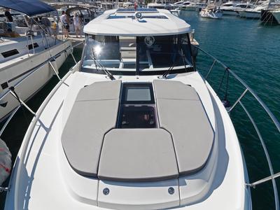 Deck of Renatus, a Jeanneau Merry Fisher 1095 motorboat at Zadar, Croatia