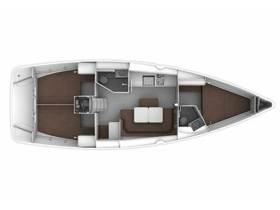 Floor plan of Ioli, a Bavaria 41 Cruiser sailboat at Municipal Unit of Lefkada, Greece
