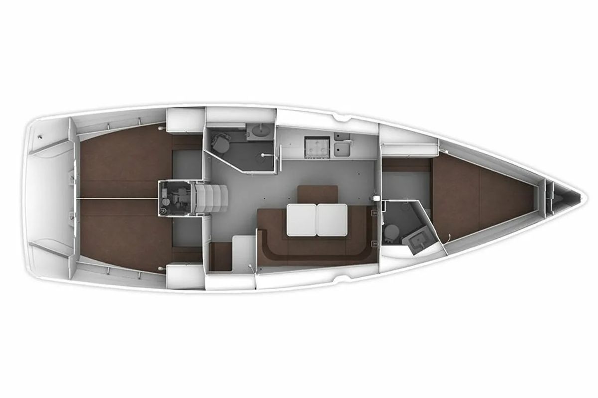 Floor plan of Ioli, a Bavaria 41 Cruiser sailboat at Municipal Unit of Lefkada, Greece