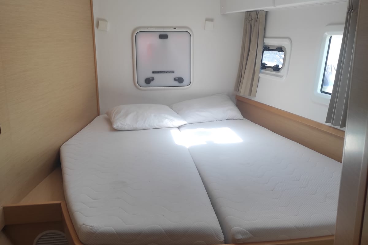 Cabin on LA MAR, a Lagoon 42 catamaran at Municipal Unit of Lefkada, Greece
