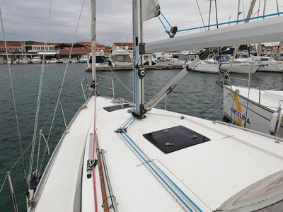 Salon of Homeoffice, a Bavaria Cruiser 33 sailboat at Grad Vodice, Croatia