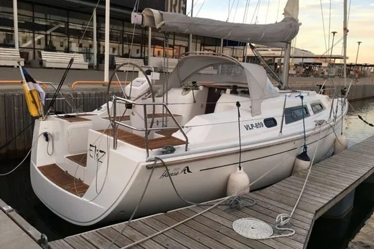 Exterior view of Eliza, a Hanse Yachts Hanse 325 sailboat at Tallinn, Estonia