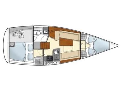Floor plan of Eliza, a Hanse Yachts Hanse 325 sailboat at Tallinn, Estonia