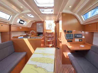 Salon of Toni, a Bavaria Cruiser 37 sailboat at Grad Trogir, Croatia