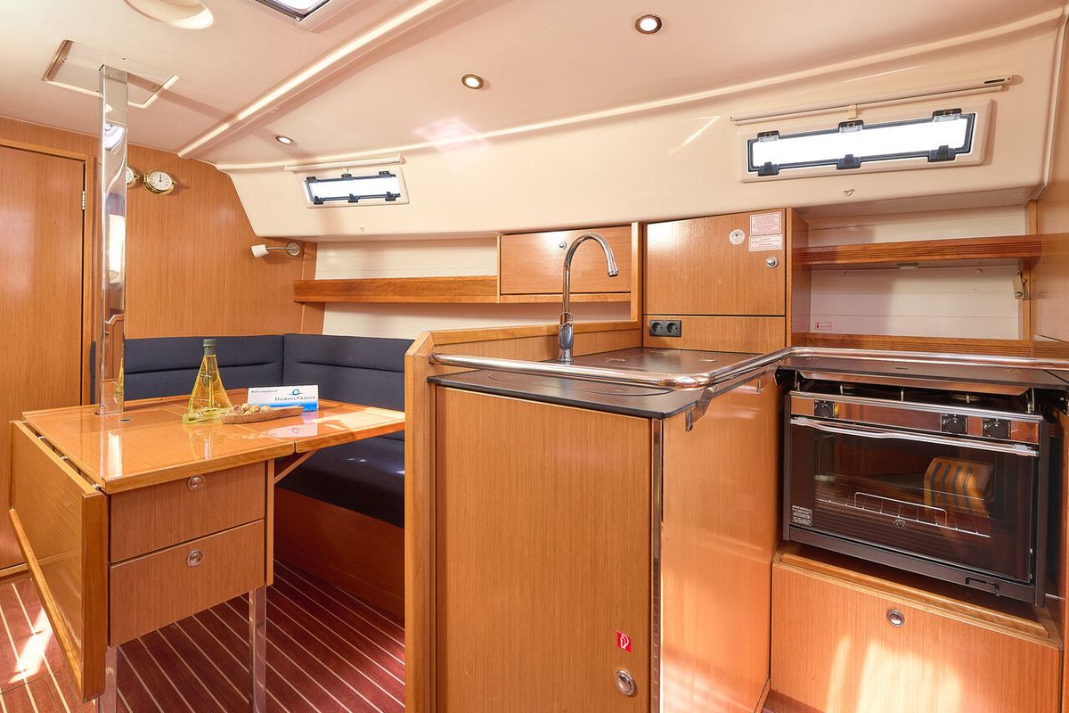 Galley of Toni, a Bavaria Cruiser 37 sailboat at Grad Trogir, Croatia