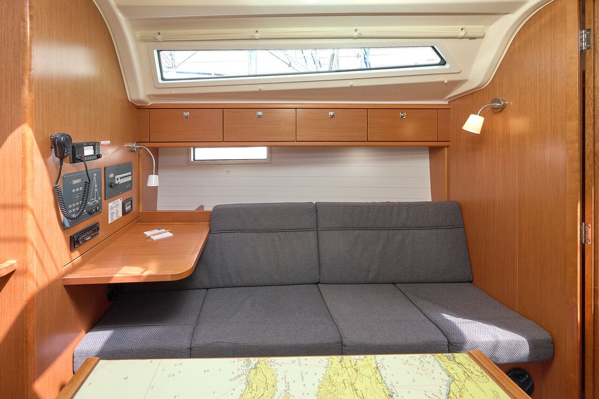 Salon of Toni, a Bavaria Cruiser 37 sailboat at Grad Trogir, Croatia