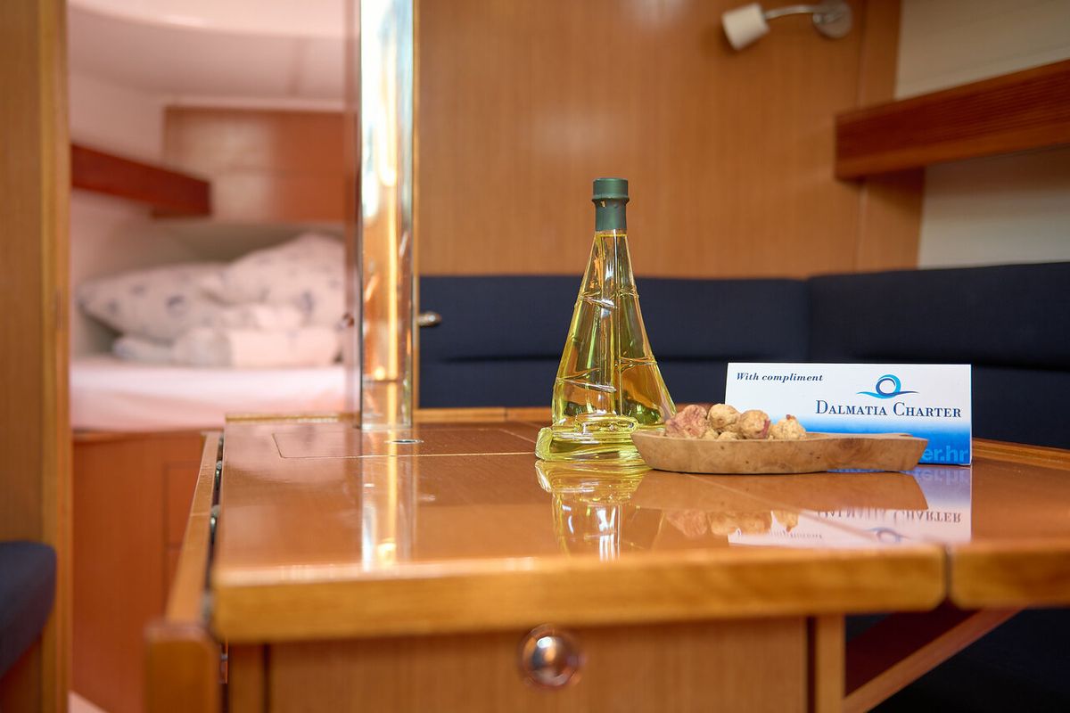 Cabin on Toni, a Bavaria Cruiser 37 sailboat at Grad Trogir, Croatia