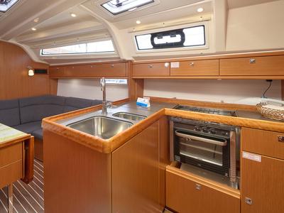 Galley of Toni, a Bavaria Cruiser 37 sailboat at Grad Trogir, Croatia