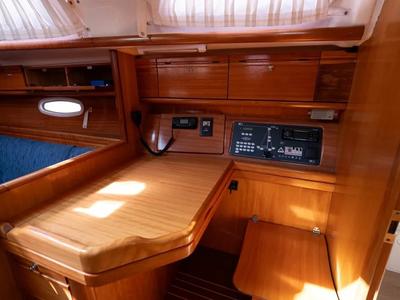 Salon of Mr Bojangles, a Bavaria 38 sailboat at Municipal Unit of Palairos, Greece