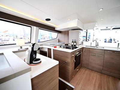 Galley of Agatirno, a Bali 4.8 catamaran at Salerno, Italy