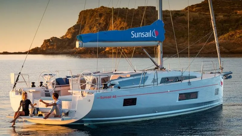 Exterior view of Sunsail 46 Mon Classic, a Beneteau Oceanis 46 sailboat at Općina Marina, Croatia