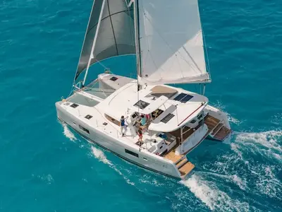 Lizzy II, a Lagoon Lagoon 42 catamaran at Seget Donji, Croatia