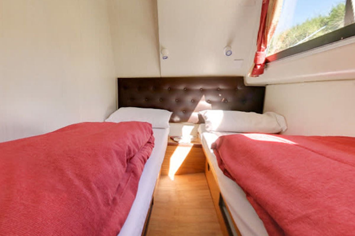 Cabin on Continentale, a Cygnet Continentale motorboat at Nieuwpoort, Belgium