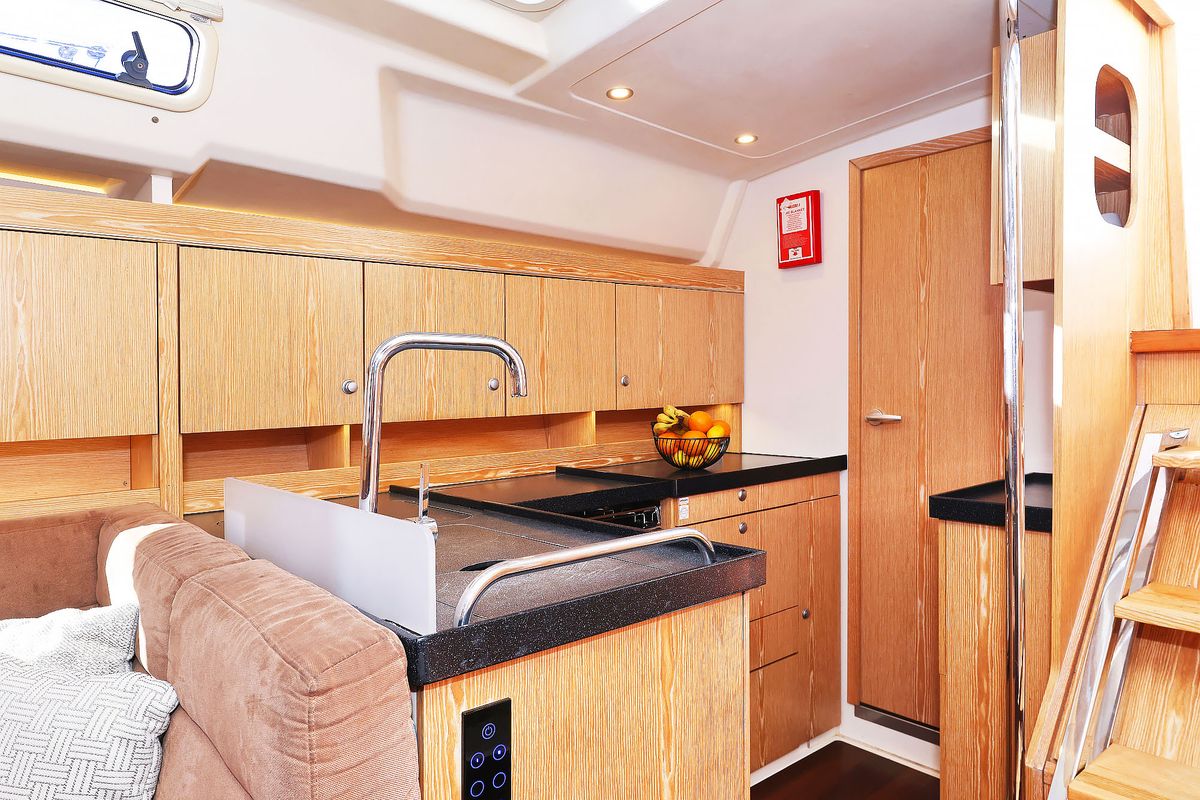 Galley of Lorelei, a Hanse Yachts Hanse 455 sailboat at Grad Kaštela, Croatia