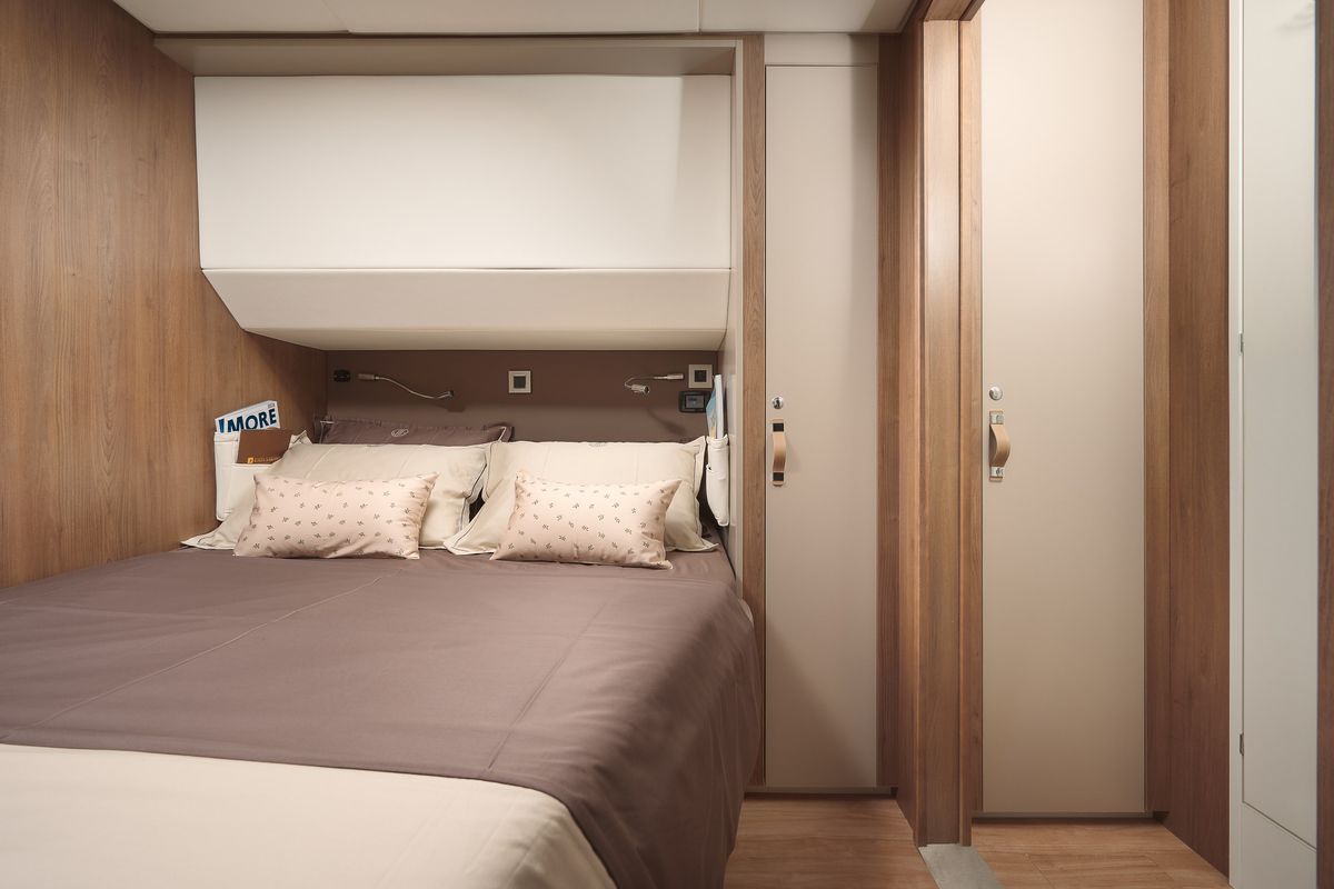 Cabin on JOŽA, a Bali 5.4 catamaran at Grad Trogir, Croatia