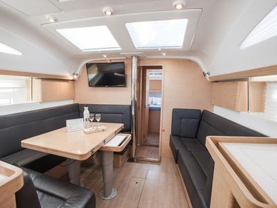 Salon of Princess Tena, a Elan Impression 45 sailboat at Zadar, Croatia
