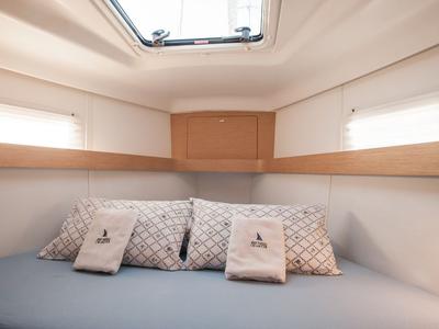 Cabin on Princess Tena, a Elan Impression 45 sailboat at Zadar, Croatia