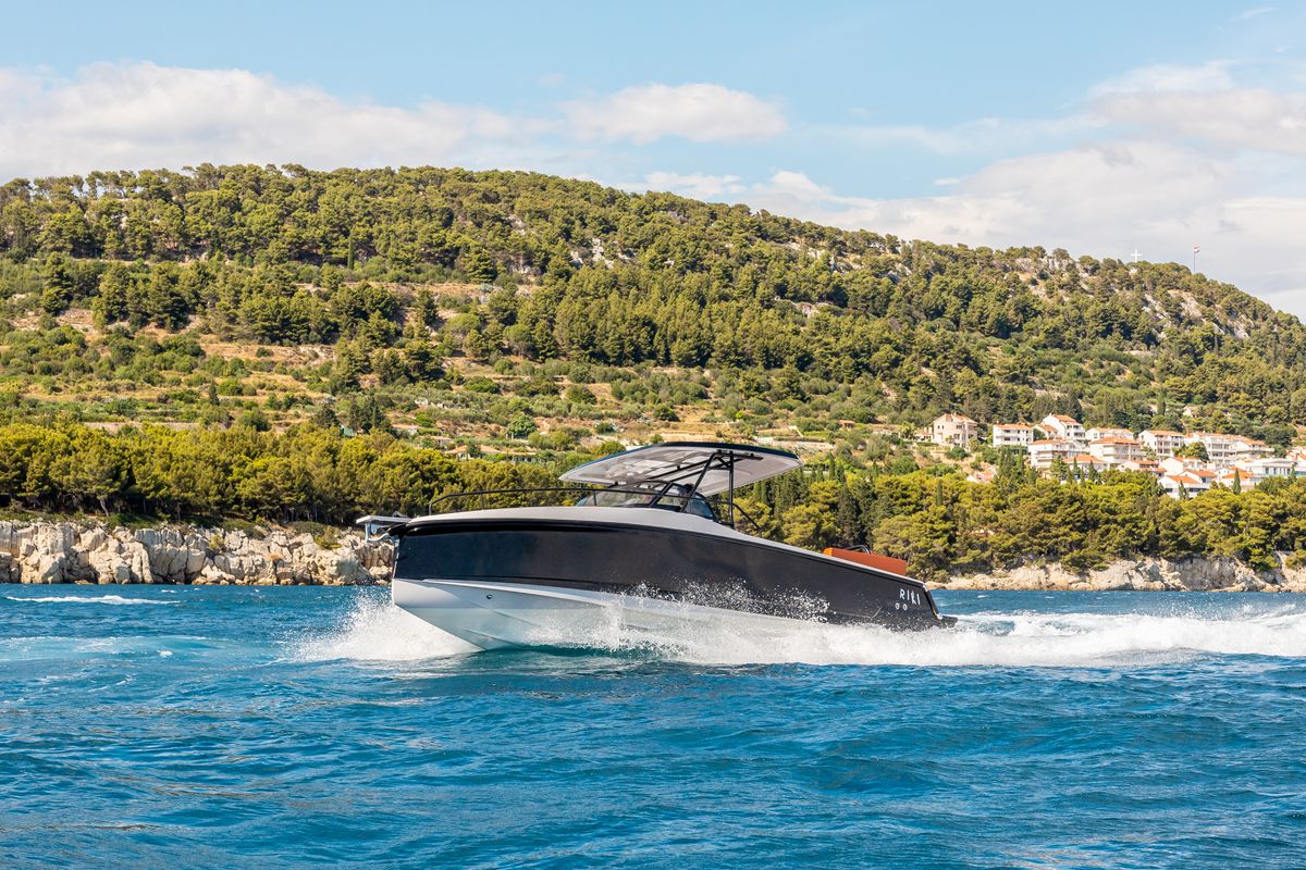 Exterior view of 22, a Gulet Ryck 280 motorboat at Grad Trogir, Croatia