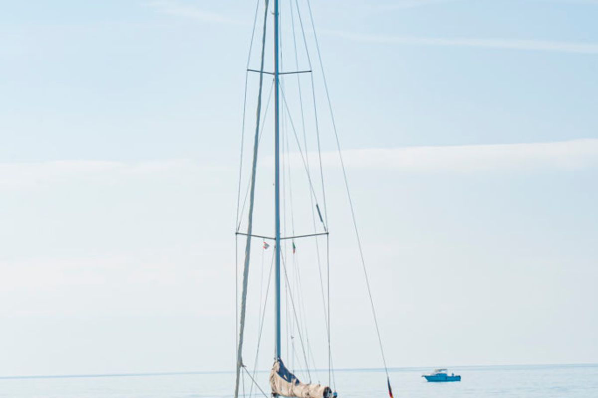 Exterior view of Ribelle, a Jeanneau Sun Odyssey 439 sailboat at San Vincenzo, Italy