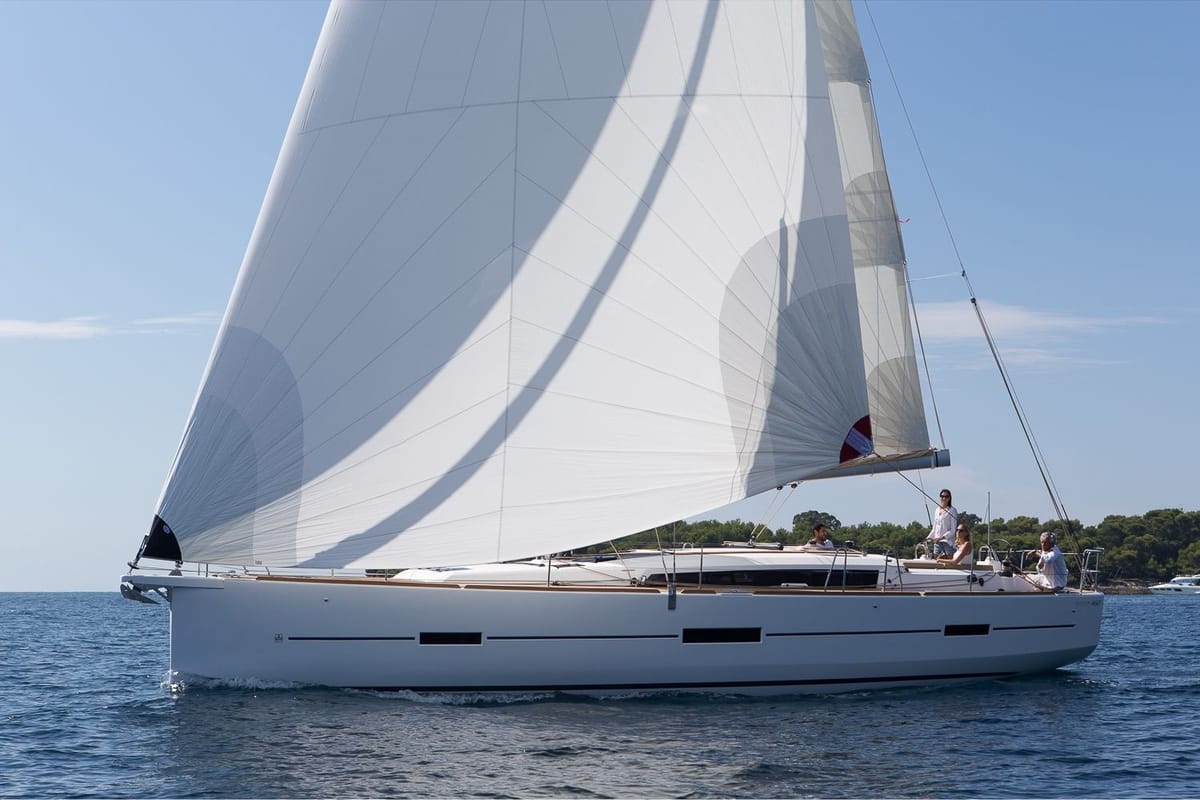 Exterior view of Jaguar, a Dufour 460 Grand Large sailboat at Općina Sukošan, Croatia