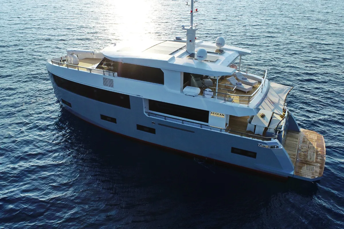 Ukiel, a Aegean Explorer M26 yacht at Olbia, Italy