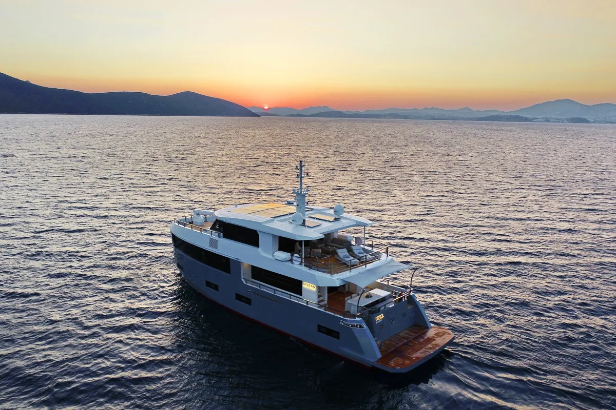 Ukiel, a Aegean Explorer M26 yacht at Olbia, Italy