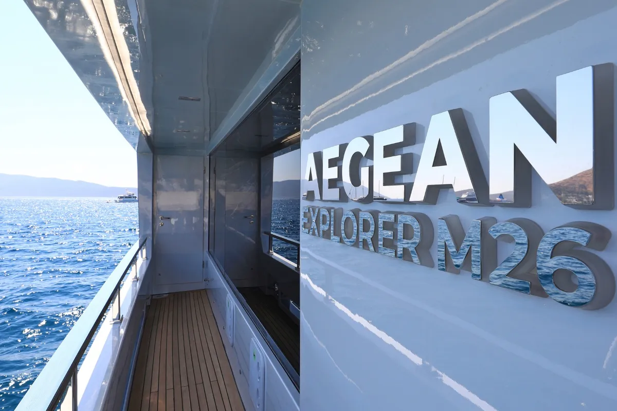 Ukiel, a Aegean Explorer M26 yacht at Olbia, Italy