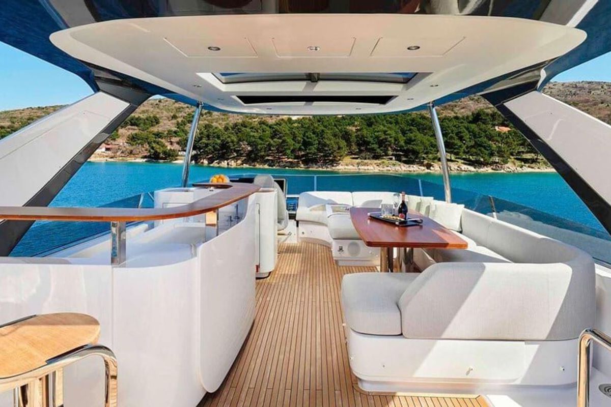 Salon of OMR Group, a Azimut 78 Fly yacht at Podstrana - Miljevac, Croatia