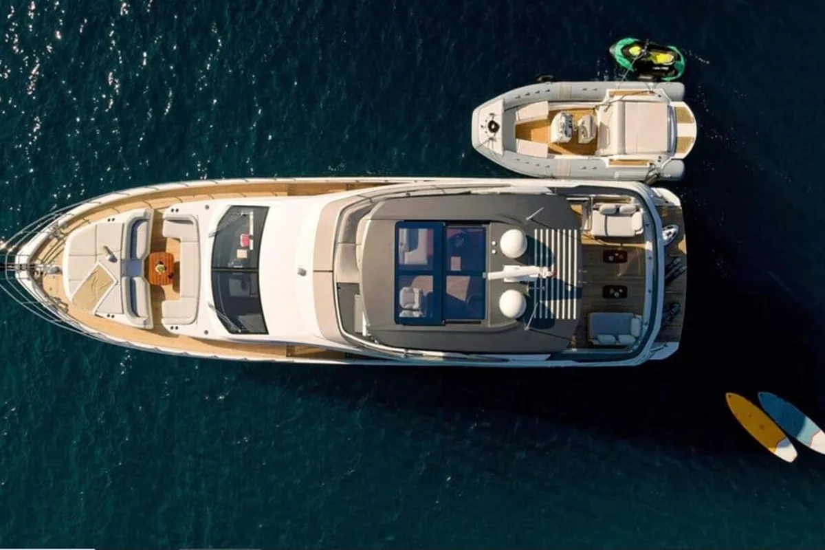 Exterior view of OMR Group, a Azimut 78 Fly yacht at Podstrana - Miljevac, Croatia