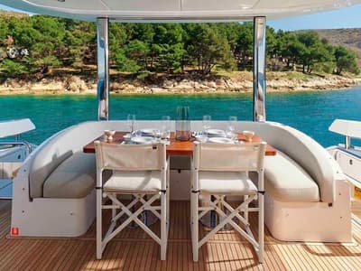 Deck of OMR Group, a Azimut 78 Fly yacht at Podstrana - Miljevac, Croatia