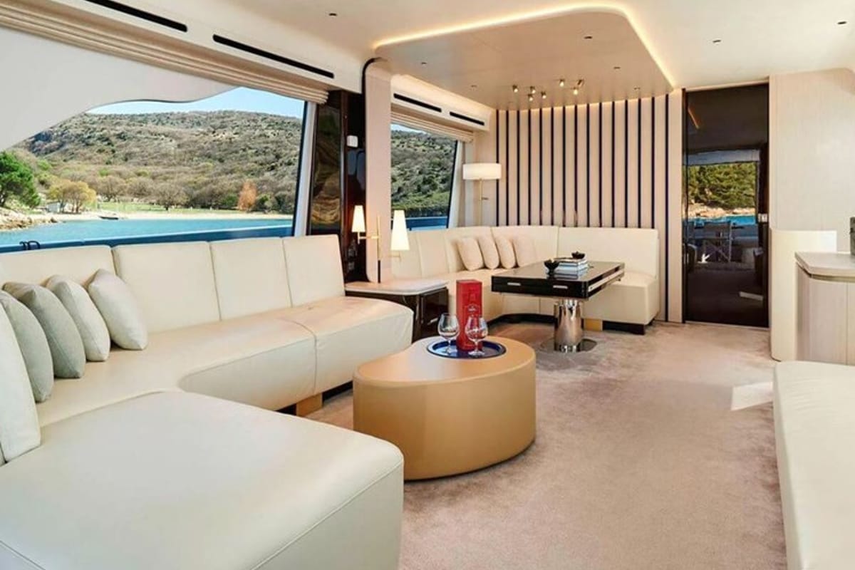 Salon of OMR Group, a Azimut 78 Fly yacht at Podstrana - Miljevac, Croatia