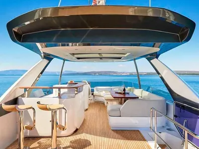 Salon of OMR Group, a Azimut 78 Fly yacht at Podstrana - Miljevac, Croatia