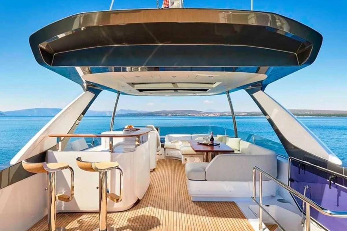 Salon of OMR Group, a Azimut 78 Fly yacht at Podstrana - Miljevac, Croatia