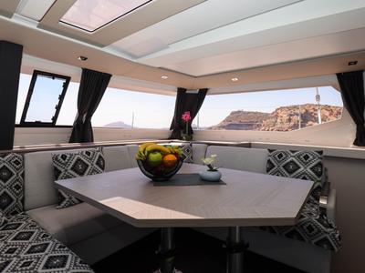Salon of AQUARELLA, a Fountaine Pajot Tanna 47 catamaran at Municipal Unit of Lefkada, Greece