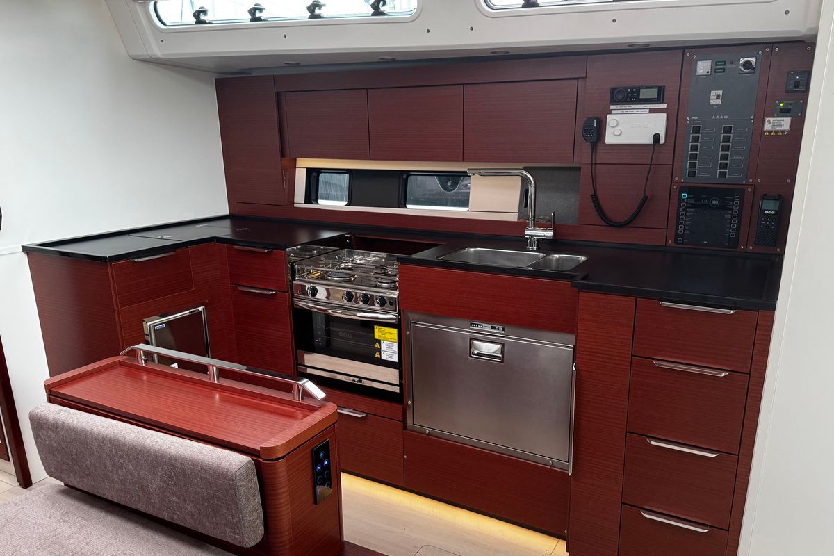 Galley of Venus, a Hanse Yachts Hanse 460 sailboat at Grad Biograd na Moru, Croatia