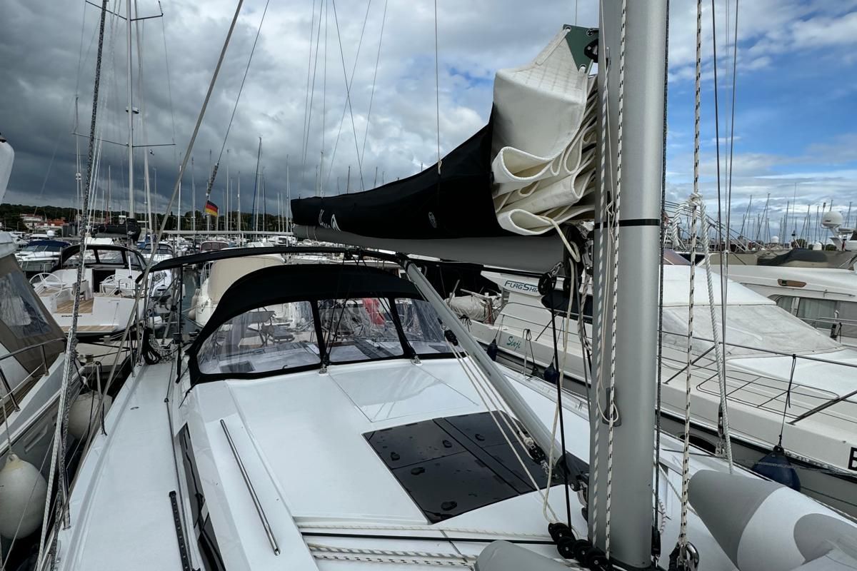 Deck of Venus, a Hanse Yachts Hanse 460 sailboat at Grad Biograd na Moru, Croatia