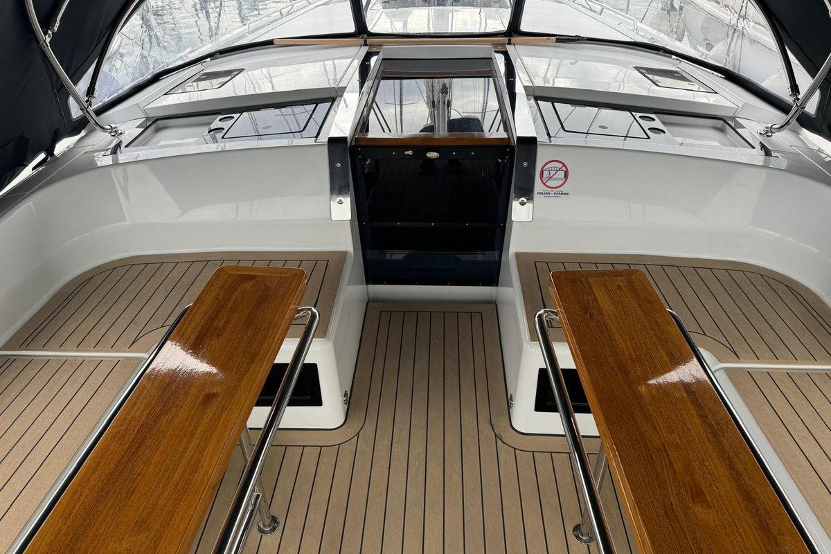 Cockpit of Venus, a Hanse Yachts Hanse 460 sailboat at Grad Biograd na Moru, Croatia