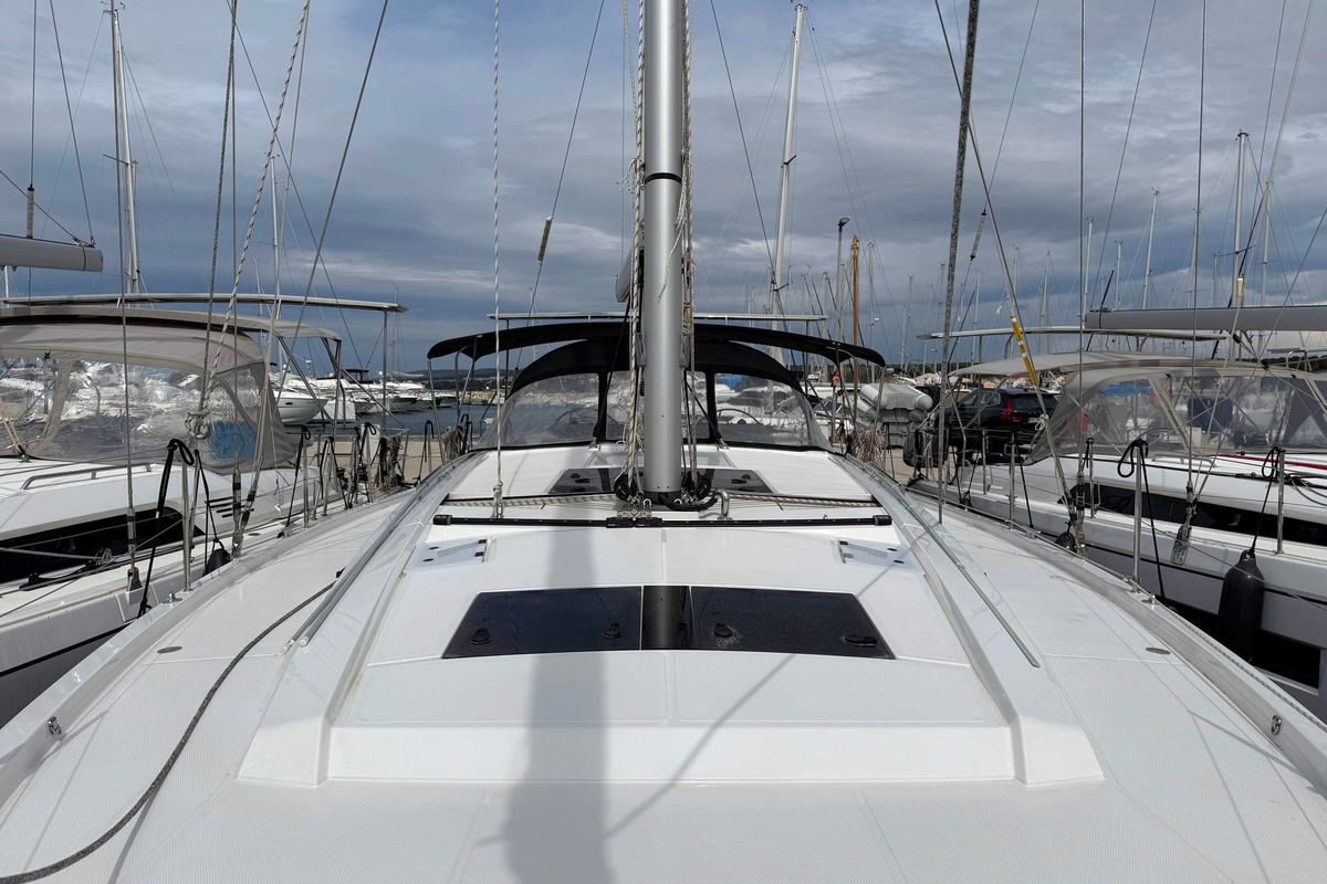 Deck of Venus, a Hanse Yachts Hanse 460 sailboat at Grad Biograd na Moru, Croatia