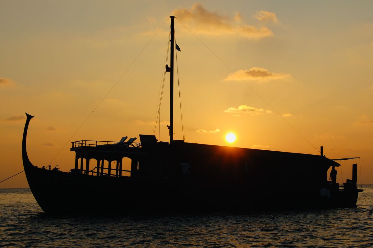 Exterior view of Stella 2, a Gulet Wooden motor yacht yacht at Malé, Maldives