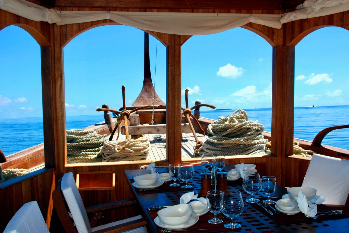Salon of Stella 2, a Gulet Wooden motor yacht yacht at Malé, Maldives