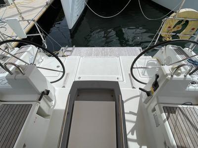 Cockpit of Simba, a Beneteau Oceanis 41.1 sailboat at Ibiza, Spain