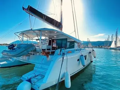 Kaiki, a Lagoon Lagoon 42 catamaran at Lavreotiki Municipal Unit, Greece