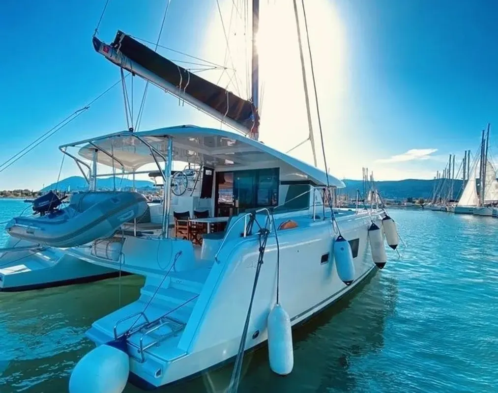 Kaiki, a Lagoon Lagoon 42 catamaran at Lavreotiki Municipal Unit, Greece