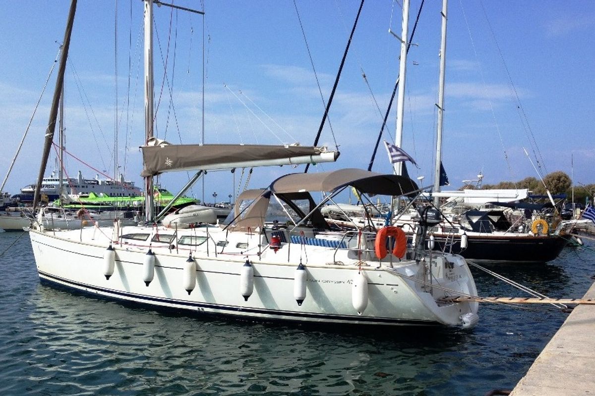 Penelope K, a Jeanneau Sun Odyssey 43 sailboat at Athens, Greece